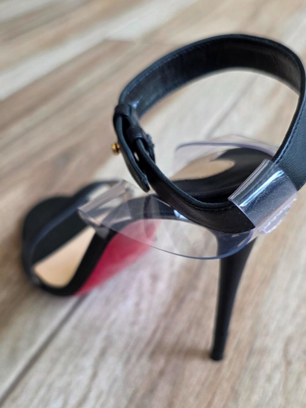 Christian Louboutin Jonatina Black Leather Sandals Strappy Eur. 37 - Picture 7 of 13